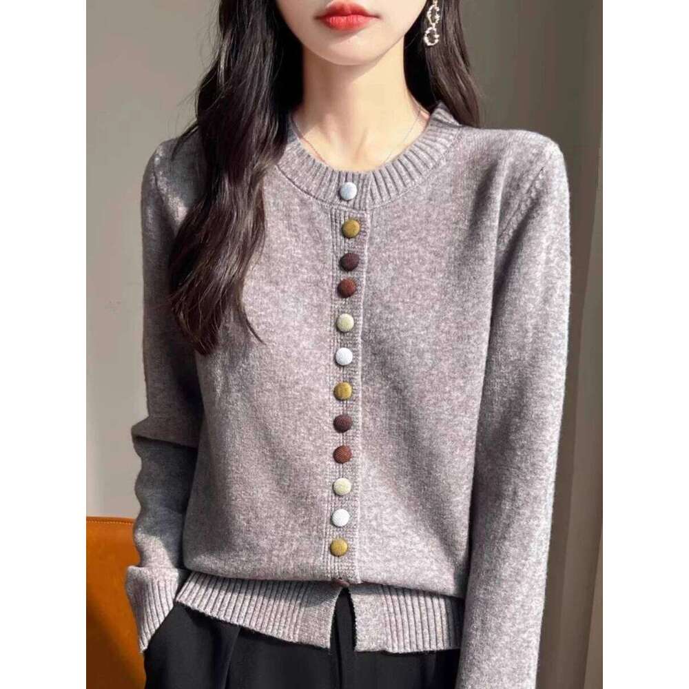 Women Fashion Single Breasted Thick Warm Autumn Winter Knitted Sweater O-neck Long Sleeve Cardigans Bottoming Shirts Z260314