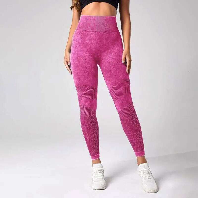 Yoga Basic Tie Dye Tummy Control Sports Leggings 26Y0313