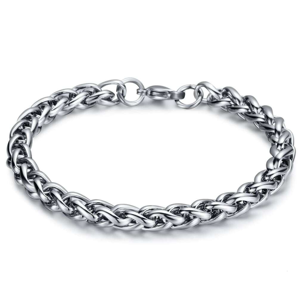 8MM punk trend twist chain men's titanium steel personalized bracelet Z260313