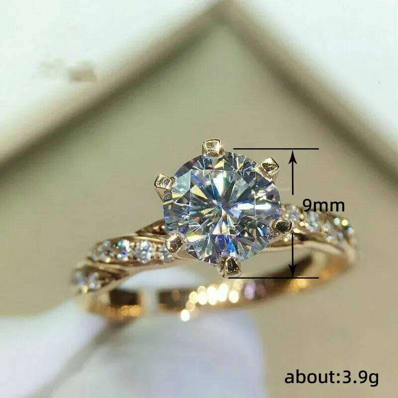 Shiny Gold Color Stainless Steel Moissanite Twist Couple Rings for Women Men High Quality Wedding Zircon Finger Jewelry H260312