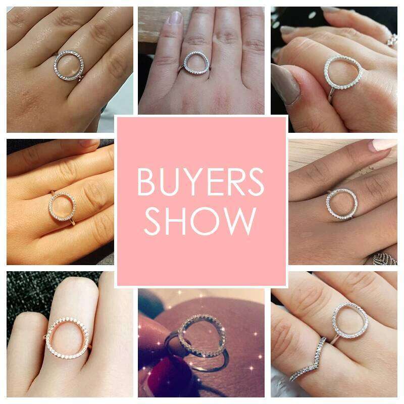 Classic Fashion Hollow out Hoop Sparkling White And Rose Ring Cubic Zirconia Jewelry Real Solid 925 Sterling Silver Rings H260312