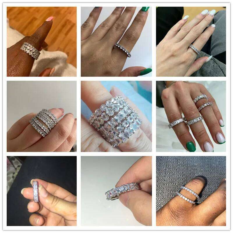 Huitan Gorgeous AAA Cubic Zirconia Promise Rings Women 6 Styles Available Noble Wedding Jewelry for Girl Nice Gift Ring H260312