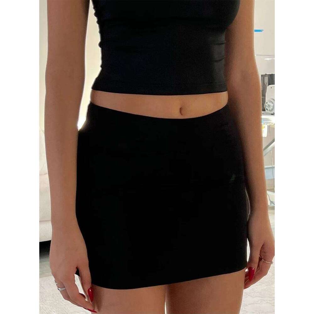 Women Solid Color Mid Waist Streetwear A-line Spring Summer Mini Skirts Black/White/Pink/Green Z260314