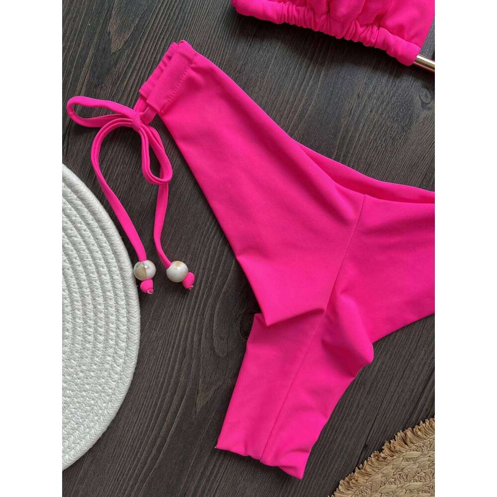 2026 New Sexy Triangle Bathing Suit for Women Brazilian Bikinis Halter Swimwear Push Up Swimsuit Metal Chain Beach Bikini Set 26H0313