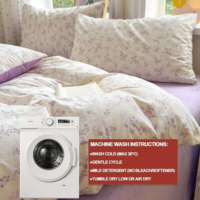 Premium Bedding Set :1 Duvet Cover Cotton A-Side,Flannel B-Side + 2 Pillowcases, Super Soft Breathable H260312 - view 7