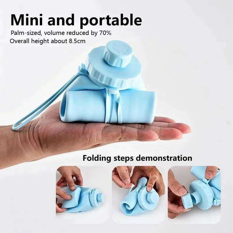 New Silicone Folding Water Outdoor Sports Kettle Portable Anti Drop Travel Mouthwash Cup Z260313