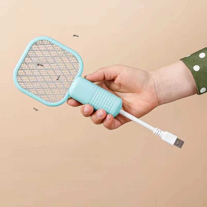 Electric Mosquito Swatter UV Light Bug Zapper Rechargeable Fly Killer Insect Racket Portable Outdoor Pest Control for Camping H260313