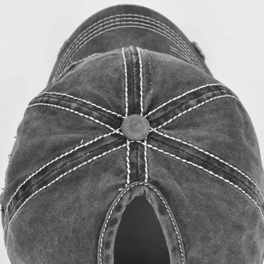 2024 New High Ponytail Baseball Cap for Women Snapback Hat Bone Hip Hop Adjustable Distressed Star Dad Hats Casquettes Femmes Z260314