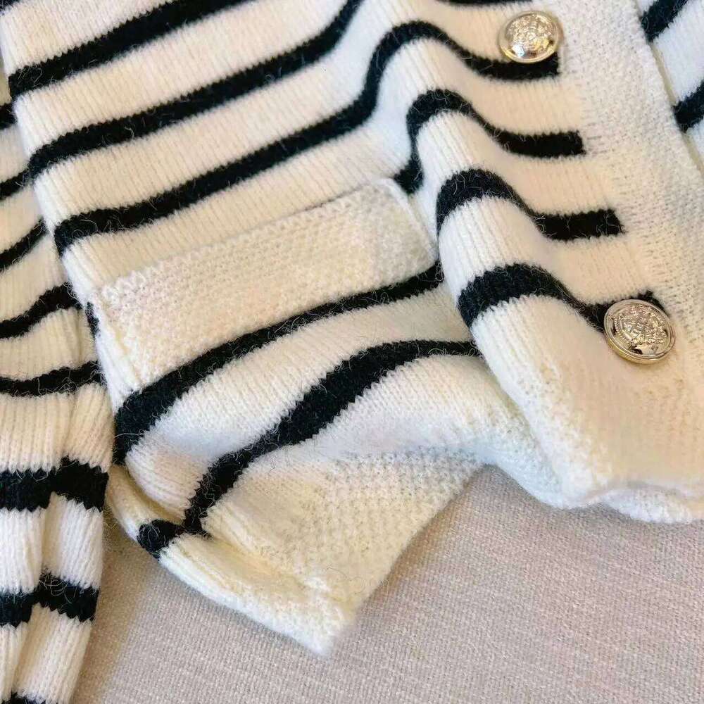 Stripe Knitted Cardigan Women Spring Autumn O-neck Single Breasted Long Sleeve Crop Tops Fashion Casual Chic Female Sweaters Z260313