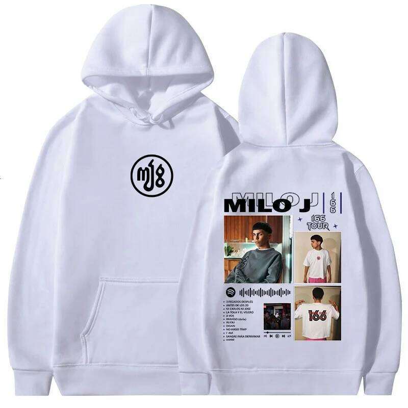 Rap Singer Milo J 166 Album Tour Merch Hoodie 2025 Autumn/winter Men Women Harajuku Hip-hop Pure Cotton Oversized Pullover Z260314