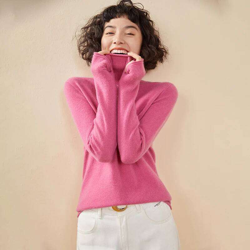 100% Cashmere Sweater For Women Turtleneck Sweaters New Knit Tops Fall Winter Warm Long Sleeve Pullover Fashion Woman Clothing Z260313