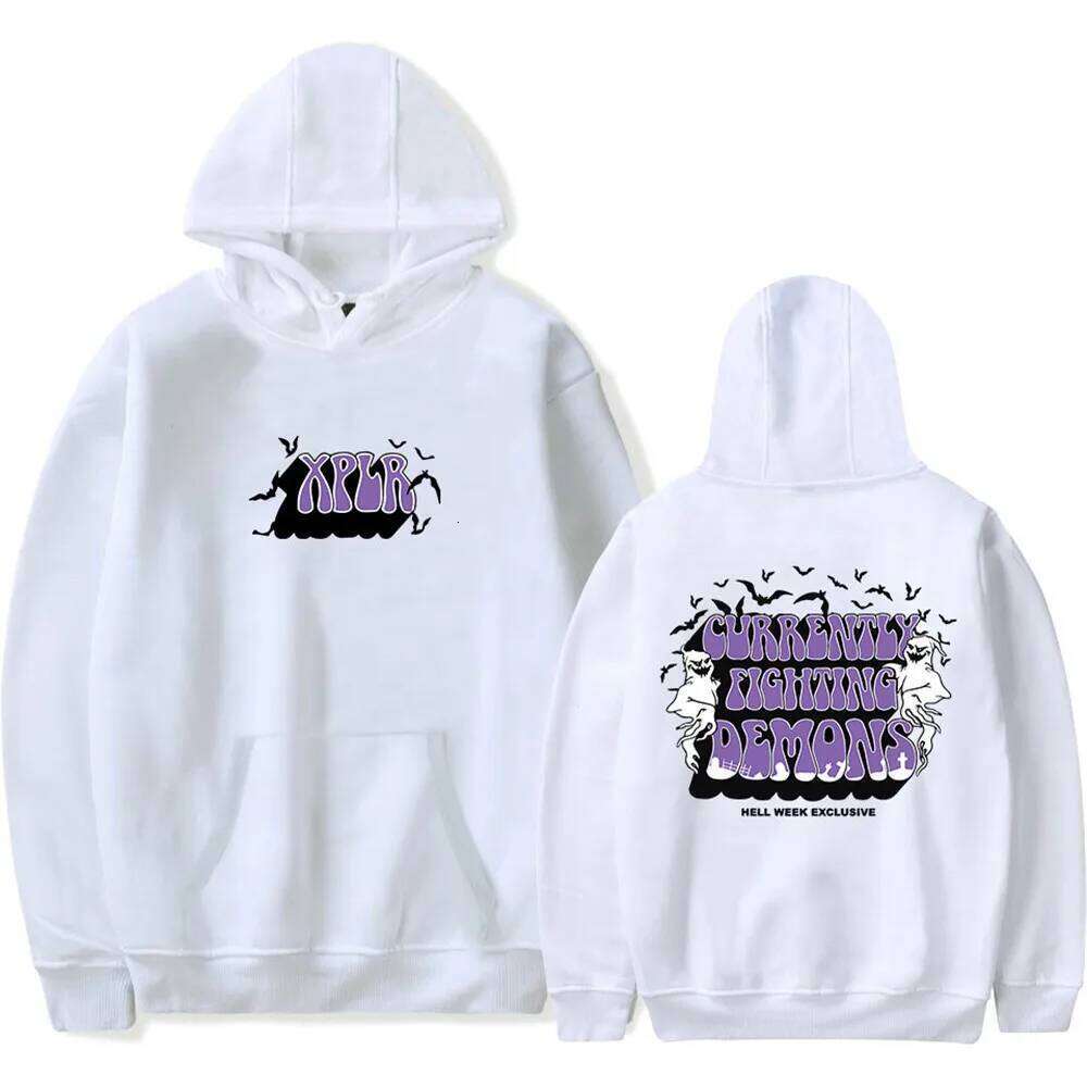 XPLR Sam and Colby Hell Week Fighting Demons HW Halloween Merch Hoodies Unisex Hooded Sweatshirt Casual Clothing Popular Top Z260314