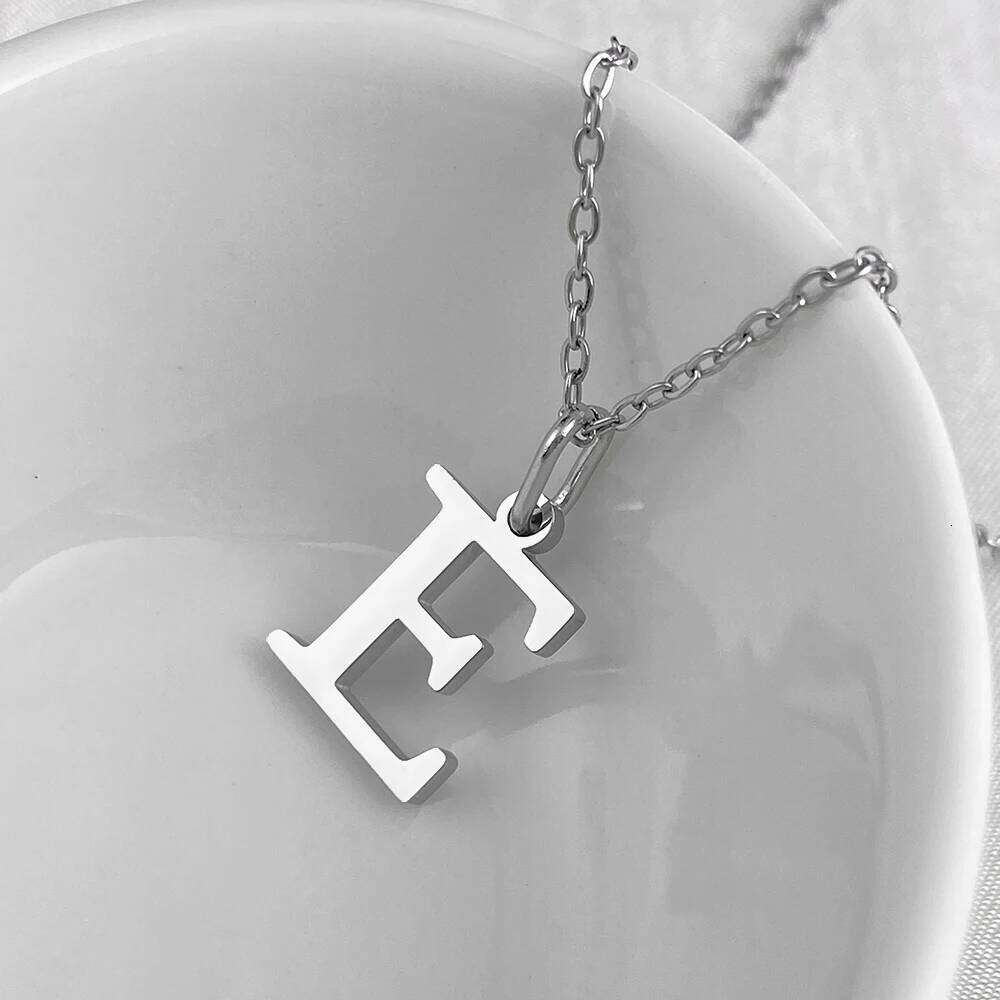 2025 New Glossy Letter DIY 26 Initial Jewelry Pendant Stainless Steel Necklace Birthday Gift Female H260312