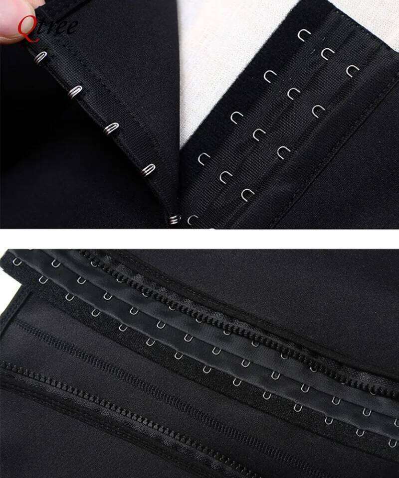 Qtree Men Hot Neoprene Slimming Trimmer Hooks Belt Sauna Sweat Body Shaper Corset Fitness Double Tummy Control Strap Weight Loss 26Y0313