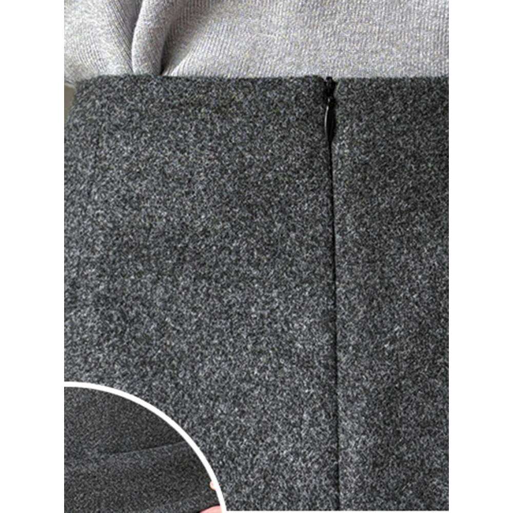 Autumn Winter Gray Thicken Women's Woolen Pencil Skirt High Waist Casual Slim Sexy Split Mini Short Skirts Lady Z260314
