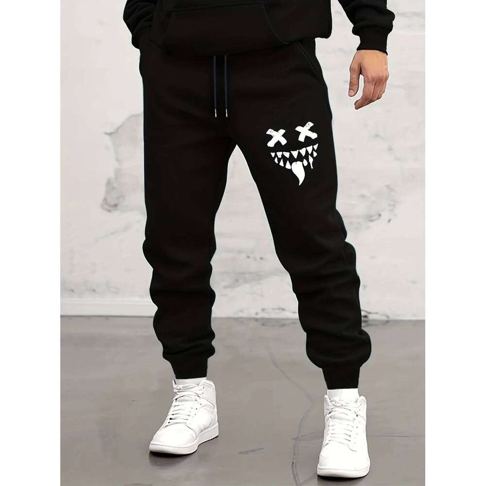 Autumn/Winter Men's Monster Smile Printed Lace-up Sweatpants Men Casual for Daily Wear with Jogging Pants S-3XL Z260315