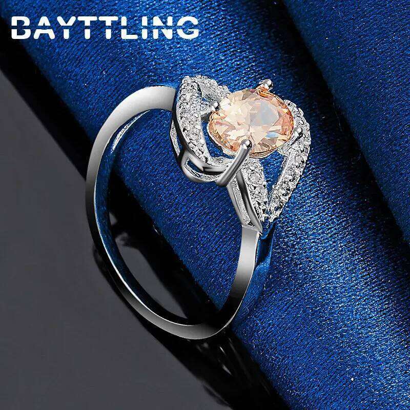 New 925 Sterling Silver Beautiful Large Zircon Ring Women Fashion Engagement Gift Girlfriend Jewelry Accessories H260312