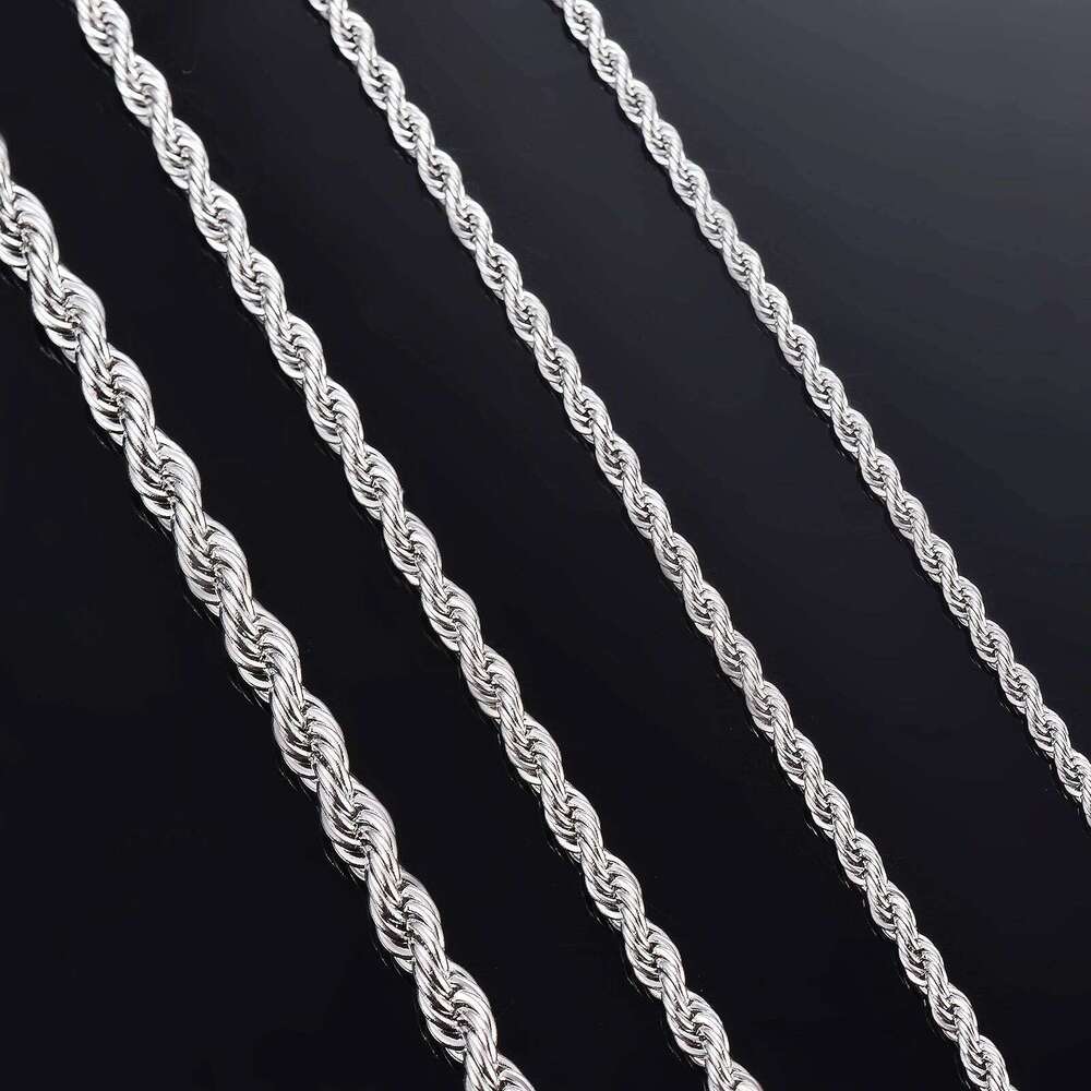 1 piece Color Width 2mm/2.5mm/3mm/4mm/5mm/6mm Rope Necklace/ For Men Women Stainless Steel Chain Necklace H260312