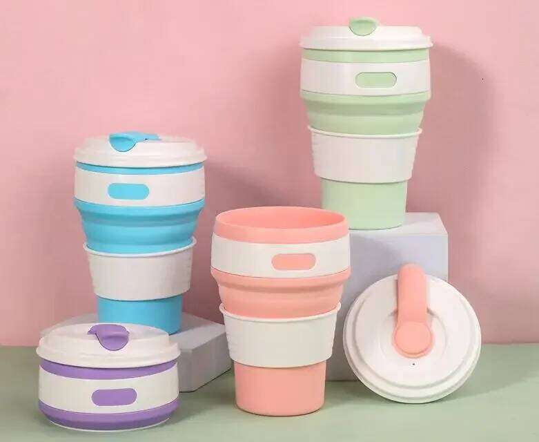 Collapsible Travel Portable Coffee Tea Cups Outdoor Camping Cup Retractable Water Mug Food Grade Silicone Drinking Z260314