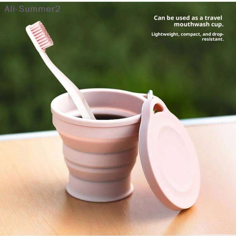 {MX} 180/260ml Heat Resistant Silicone Folding Drinking Portable Water Coffee Mug Travel Camping Mouthwash Cup Z260313