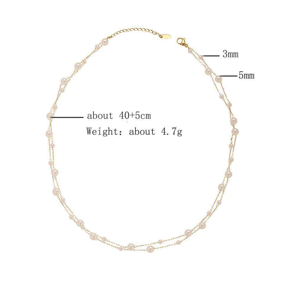 ZAKOL Stainless Steel Temperament Pearl Chain Choker Necklace for Women Waterproof Collar Jewelry Bijoux Gift H260312