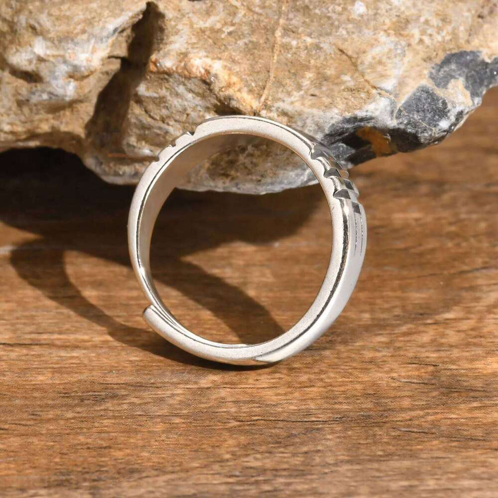 Black Rectangle Men Boys,Classic Square Metal Ring Chessboard Ring,Casual Gifts for Him H260312