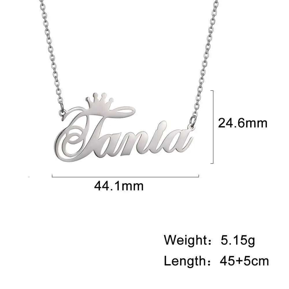 Sipuris Custom Name Personality Crown Stainless Necklace For Women Man Customized Jewelry Girlfriend Gift Steel H260312