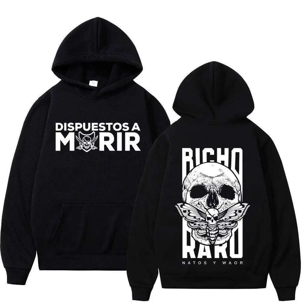 Rapper Natos Y Waor's Gothic Hip-hop Style Streetwear Hoodie Long-sleeved Harajuku Pullover for Autumn and Winter Z260314