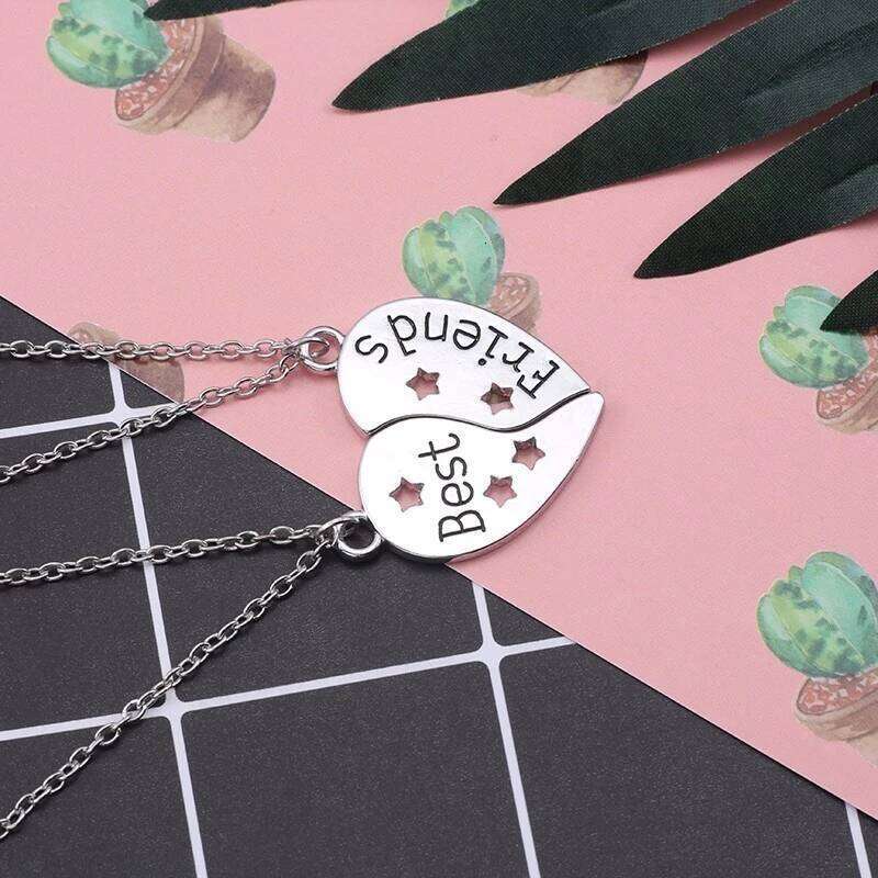 Couple 2 Piece Set Best Friend Choker Bff Alloy Pendant Necklace Men And Women Jewelry Gifts H260312