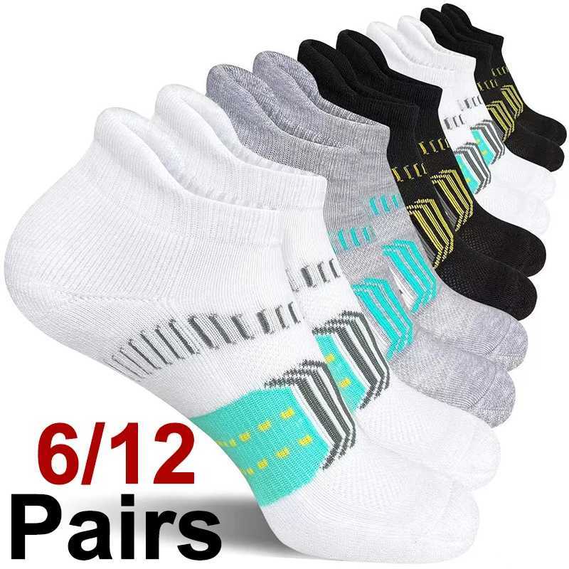 6/12 Pairs Unisex Breathable Low Cut Sports Socks Sweat Absorption Odor Prevention All Season Running Fitness Leisure Socks D260313