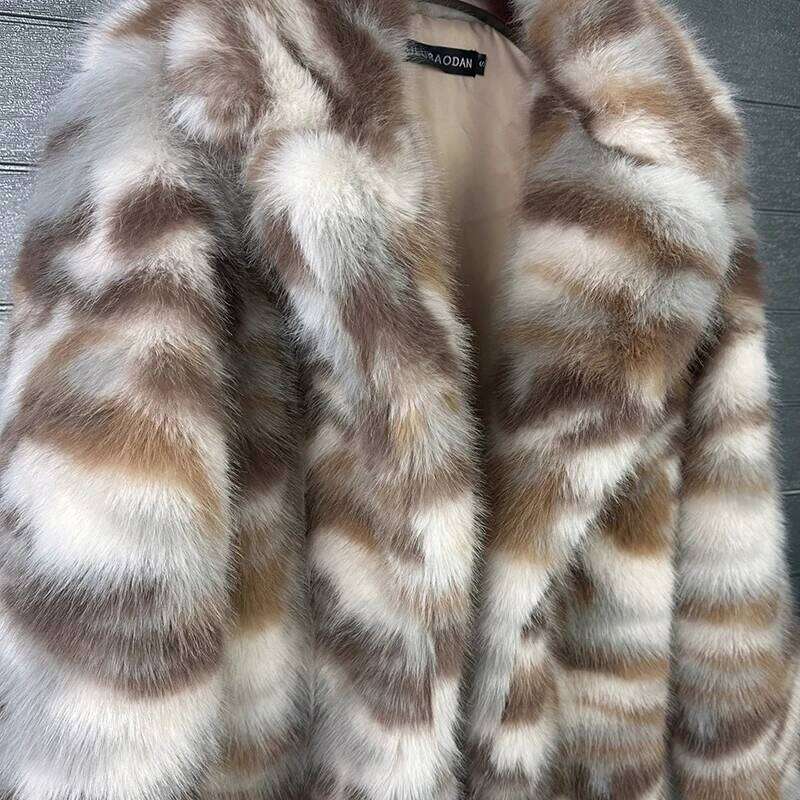 High Quality Camouflage pattern Imitating Fox Thickened 2025 New Temperament Winter Women Fur Coat H778 Z260313