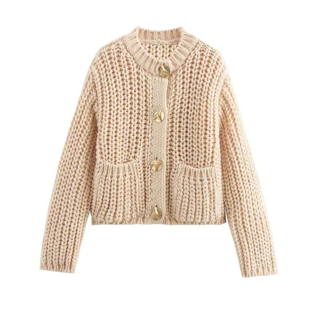 Women Autumn Winter Knitted Female Casual Button Pocket Long Sleeve Sweater Lady Fashion Loose Cardigans Coats Z260313