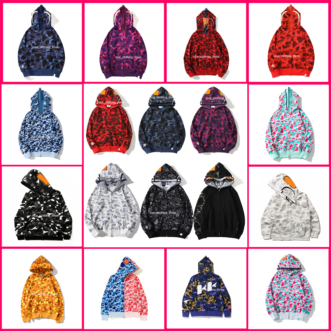Mens Designer Hoodies bapehoodit shirt Full Zip Up Jackets Men plasbies Women Sweetwear Jacket Camouflage Pattern Hoodie Sweatshirts For Male fb888888