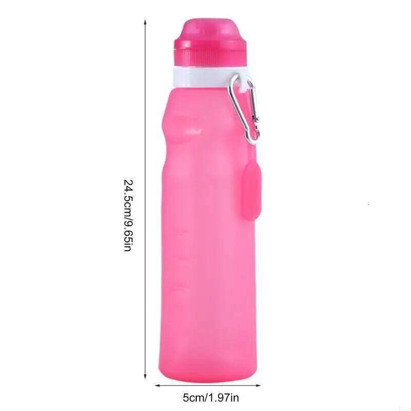600ml Collapsible Gym Drinking with D Buckle Leakproof Reusable BPA Foldable Water Bottle Z260313