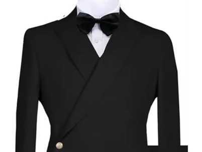 Formal blaCK 2-piece single breasted peAK lapel mens cloTHing Party mens suit M260313