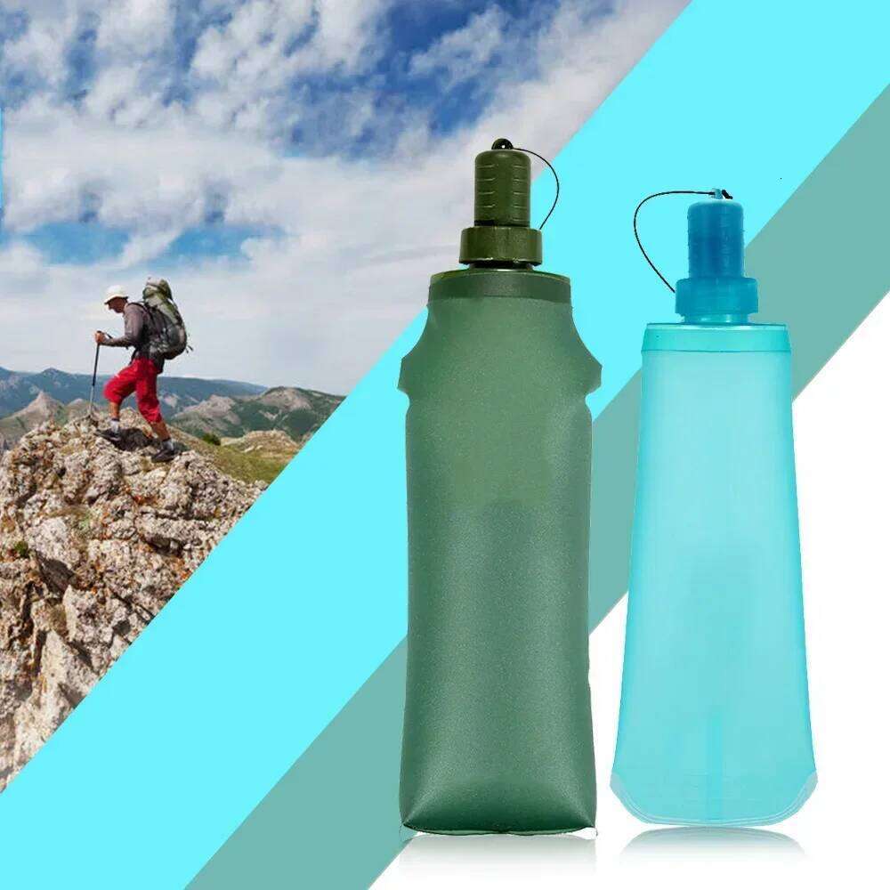 1/2Pcs 500mml 250ml Outdoor Camping Running Sport Bicycle Bottle Folding TPU Soft Flask Hiking Wa Z260313