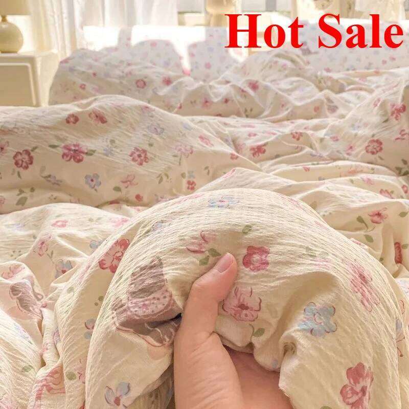 2025 new wrinkled double-layer yarn four-piece set mattress model, cream wind class A cloud feeling super soft kapok kit H260311 H260312 - view 6
