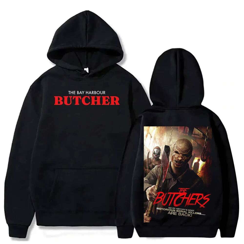 Retro Dexter Morgan Bay Harbour Butcher Double-sided Printed Men's Hoodie Casual Top 90s Streetwear Autumn Winter Warm Pullover Z260314