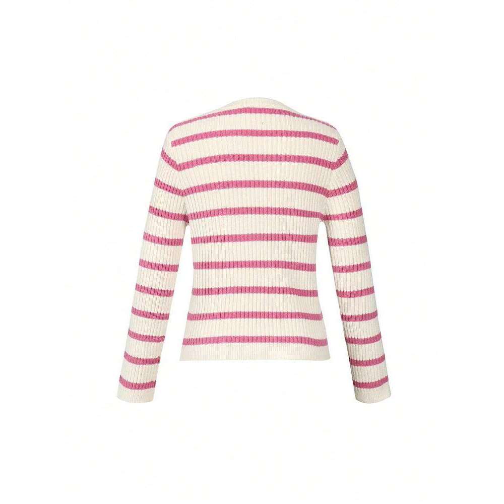 2025 Autumn and Winter New Top Lazy Wind Striped Knitted Sweater Pullover Fashion Temperament Z260313