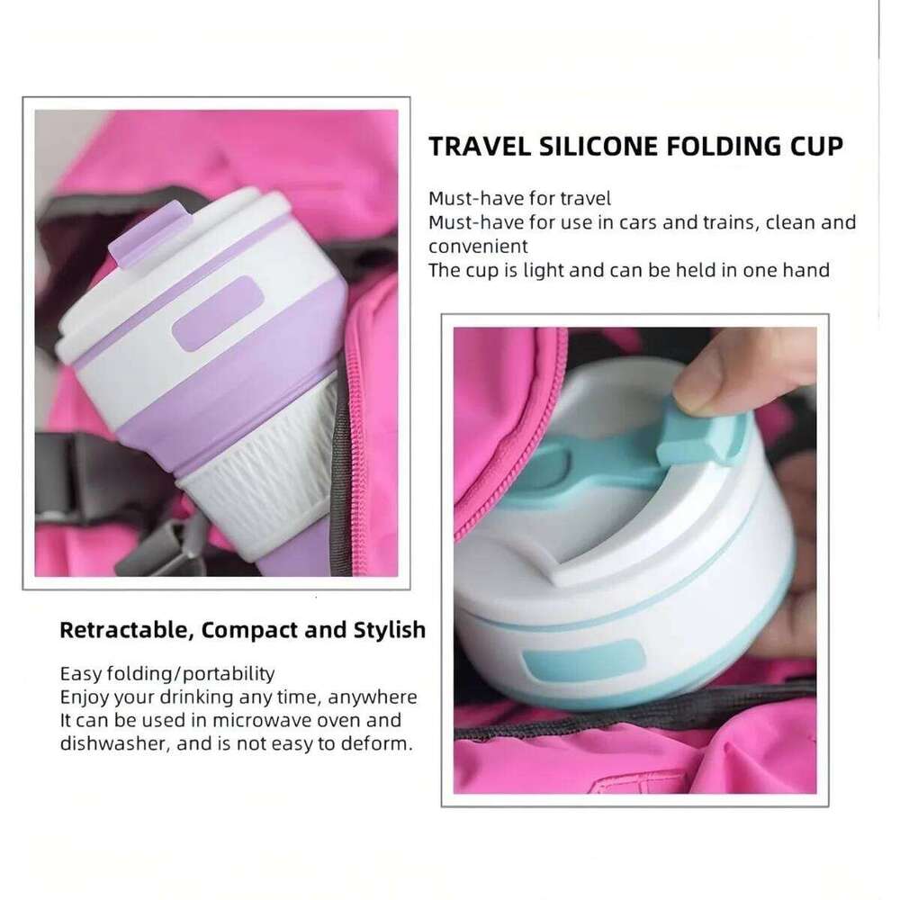 Collapsible Silicone Travel Mug Lightweight Portable Leak-proof Water Bottle, Suitable for Travel, Yoga and Other Sports. Z260313