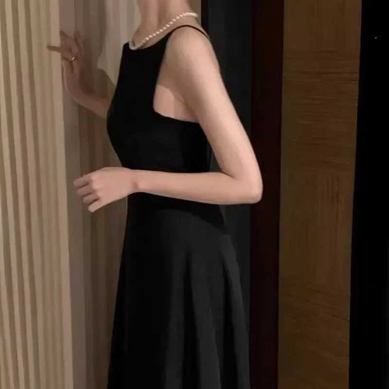 French Style Women Spaghetti Strap Midi Dresses Summer Elegant Party Female Clothes 2025 Y2k Korean Chic Sweet Dress T260316