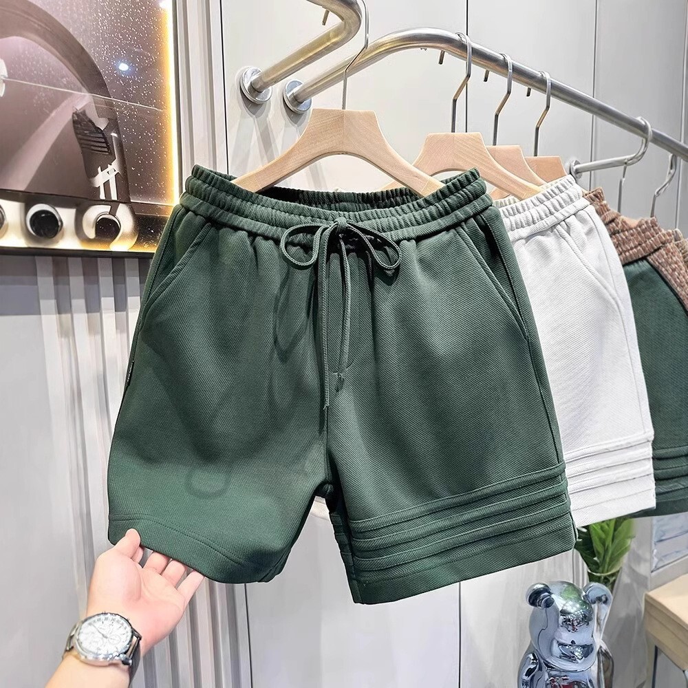 Luxury Brand Designer Clothes Summer Classic Three-Stripe Design Heavy-Duty Sports Casual Shorts For Men, Loose-Fitting American-Style Mid-Length Pant