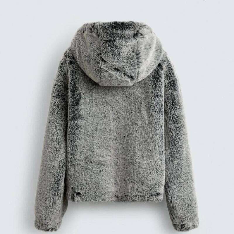 2025 Winter New Imitation Fur Men's Long Sleeve American Thick Hooded Plush Warm Jacket Loose Casual Trendy Fashion Top Z260313