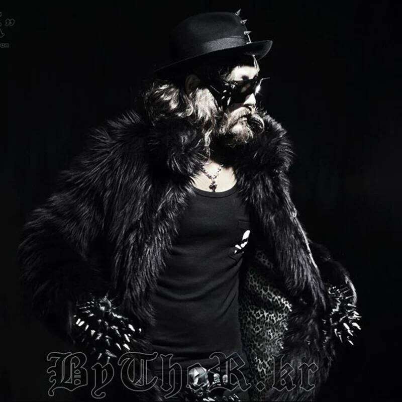 Winter new men's long fox fur coat casual warm jacket black and white colored windbreaker Z260313