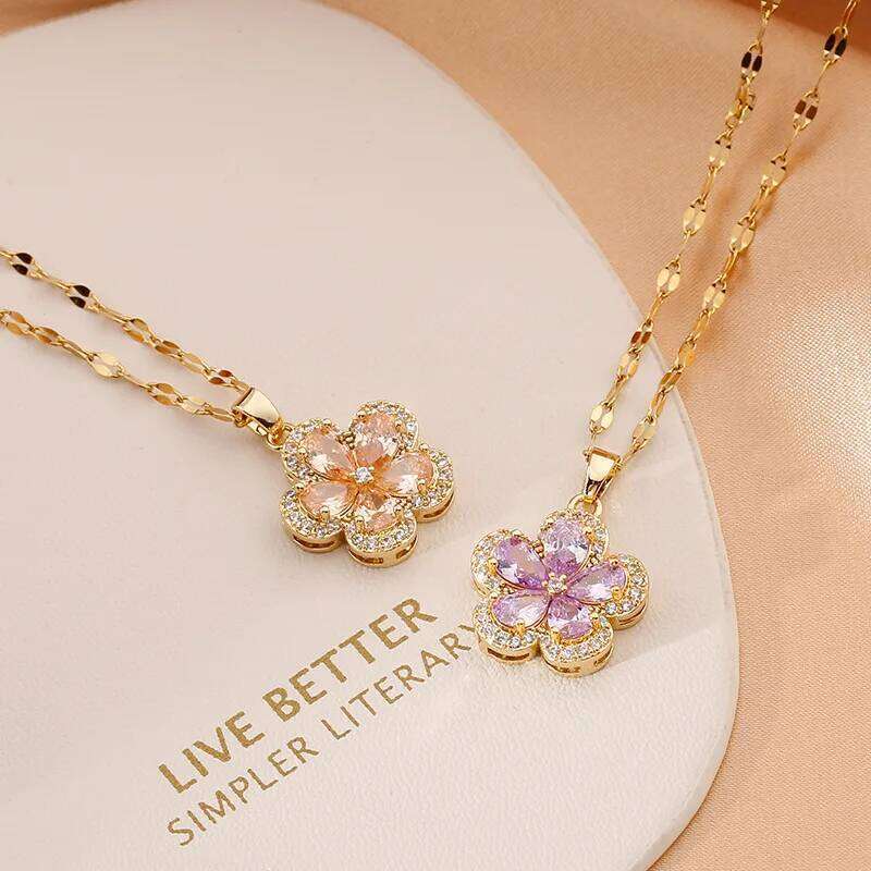 Artificial Gems cr Necklace women Stainless Steel Lips Neck Chain Female Necklaces Jewelry for Girl H260312