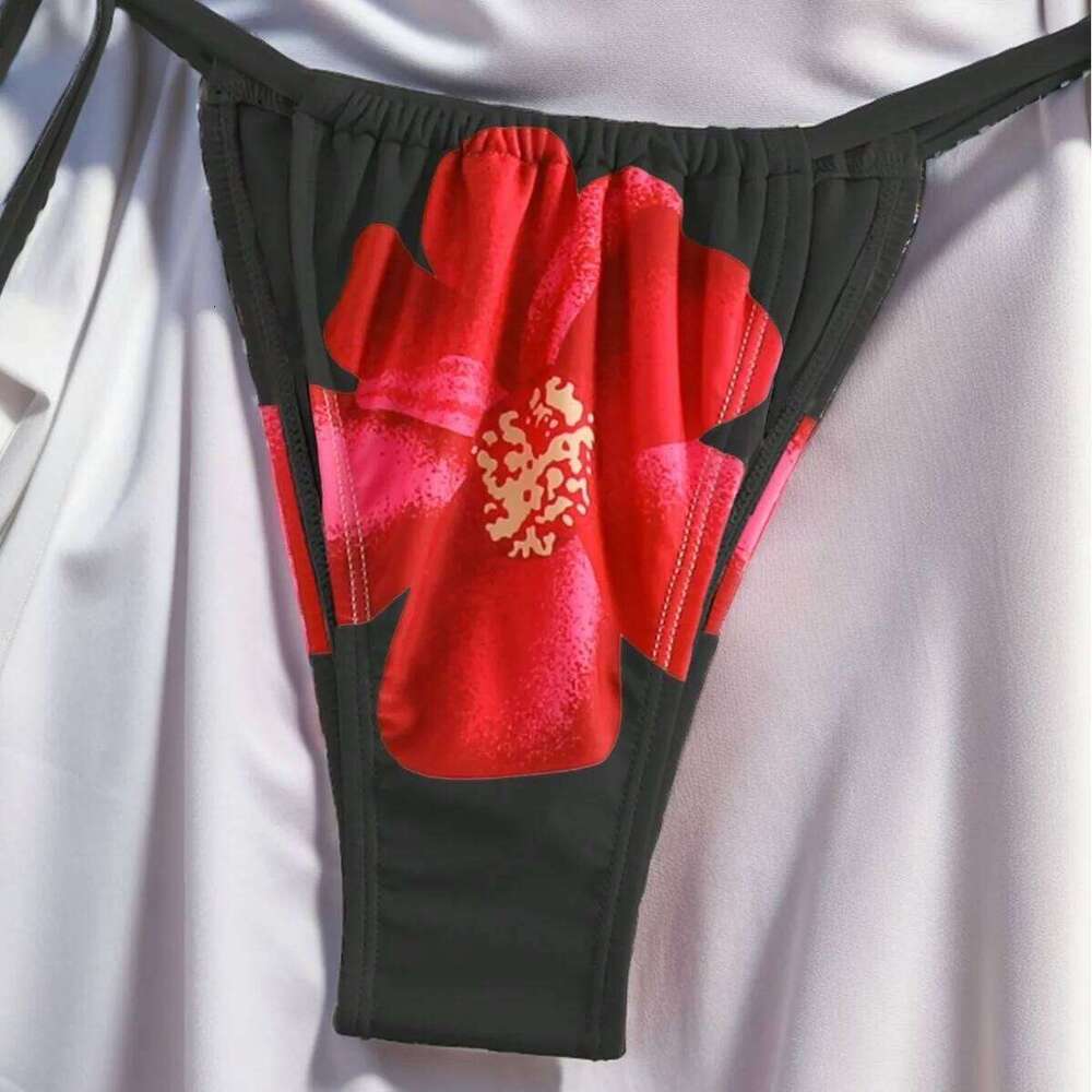 Women 2024 New Accounting Strap Printed Split Swimsuit Bikini Y260303