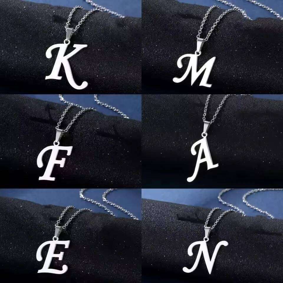 Fashion Letters A-Z for Women Men Stainless Steel High Quality English Alphabe Necklace A B C D E FGHIJKLMNOPQRSTUVWXYZ H260312