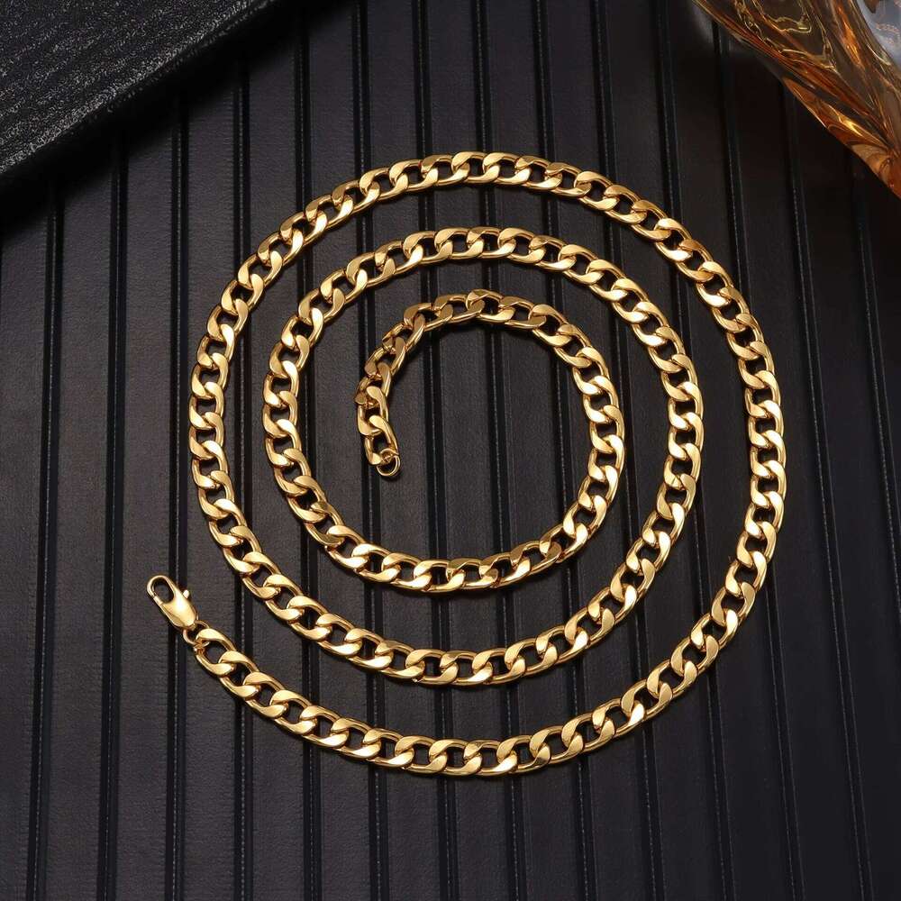 Classic High Quality Smooth Lock Chain Necklace for Women Collar Gold Color Chunky Thick Link Grunge Jewelry Steampunk Men Gift H260312