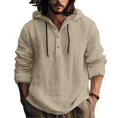 New Polo Designer Shirt Spring And Autumn Men's Cotton-linen Designer Hoodie Shirt Hooded Sweatshirt Long Sleeve Loose Casual Base Shirt