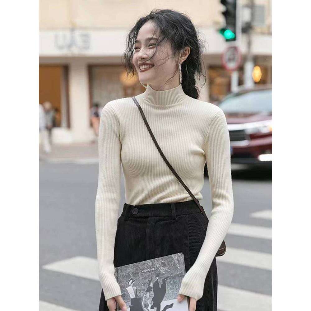 AOSSVIAO Autumn Winter 2025 Women Long Sleeve Knitted Turtleneck Ribbed Pull Sweater Soft Warm Femme Jumper Pullover Z260313